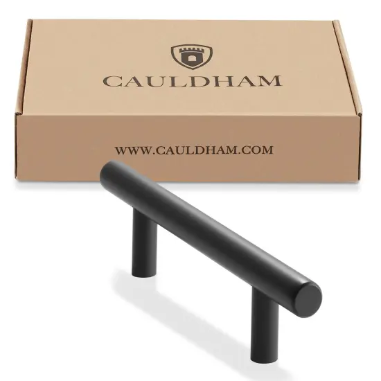 Cauldham 25 Pack Kitchen Cabinet Round Pulls Handles -Drawer/Door Hardware - Style M272 - Matte Black {6}