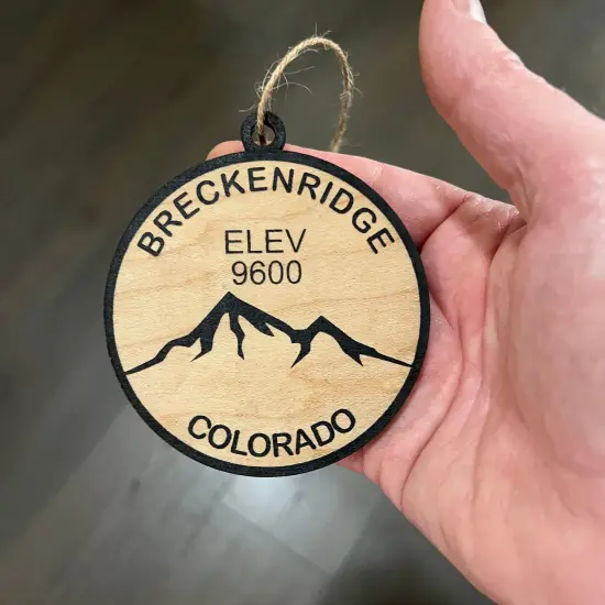Ornament CUSTOM - Breckinridge Colorado Elevation 9600 RED {7}