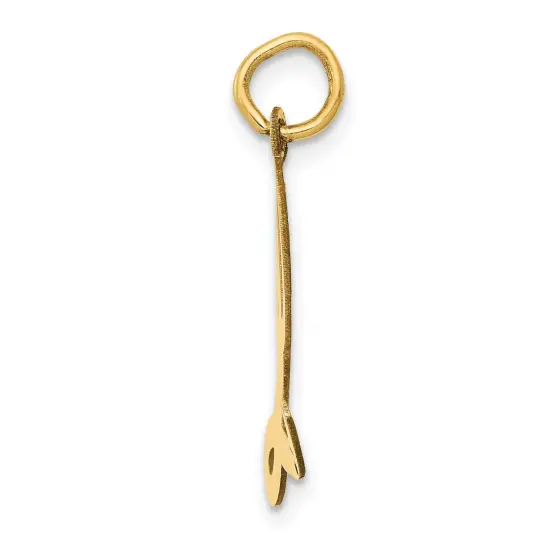 14K Yellow Gold Large Script Initial Letter L Charm Jewerly 22mm x 12mm {3}