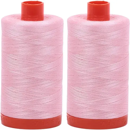 2-Pack - Aurifil 50WT - Baby Pink (2423) Solid - Mako Cotton Thread - 1422 Yards Each {1}