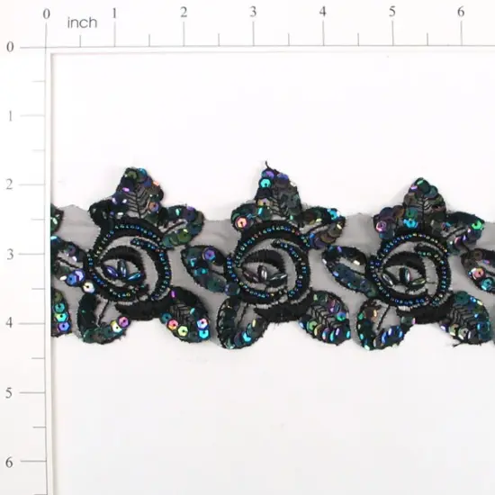 Vintage Rose Lace Trim Black Iris {1}