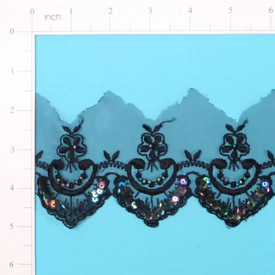 Vintage Floret Lace Trim Black Iris {1}