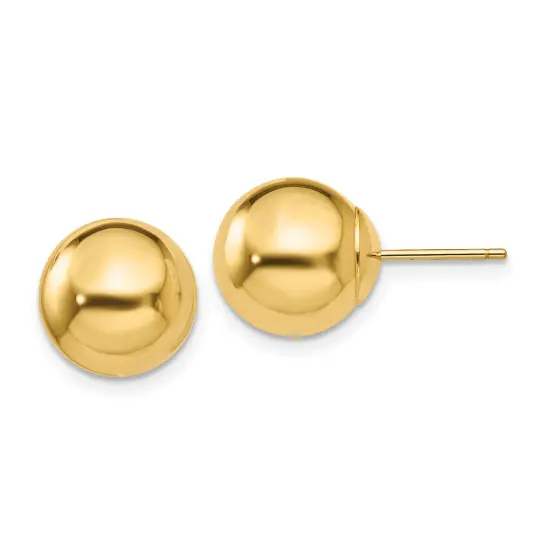 14K Yellow Gold Ball Stud Earrings Jewelry 10mm 10mm x 10mm {1}