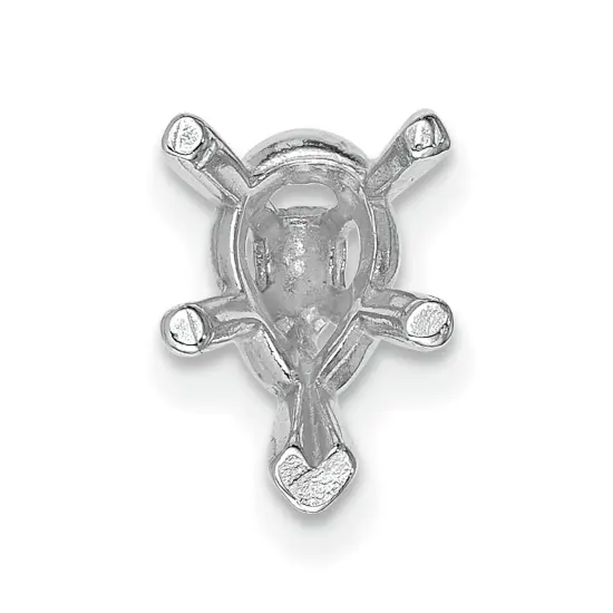 14K White Gold 5 Prong Pear Peg V-End Setting 11x7mm {2}