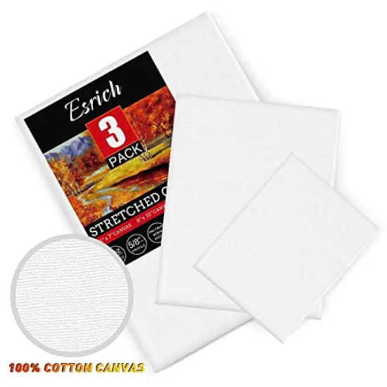 3 Pack Canvases for Painting with Multi Pack 11x14", 5x7", 8x10", Painting Canvas for Oil & Acrylic Paint {6}