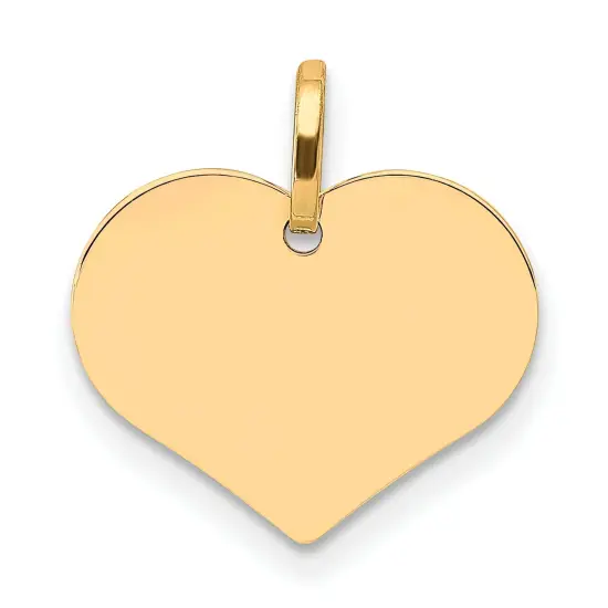14K Yellow Gold Heart Charm Pendant Love Jewelry 14mm x 14mm {1}