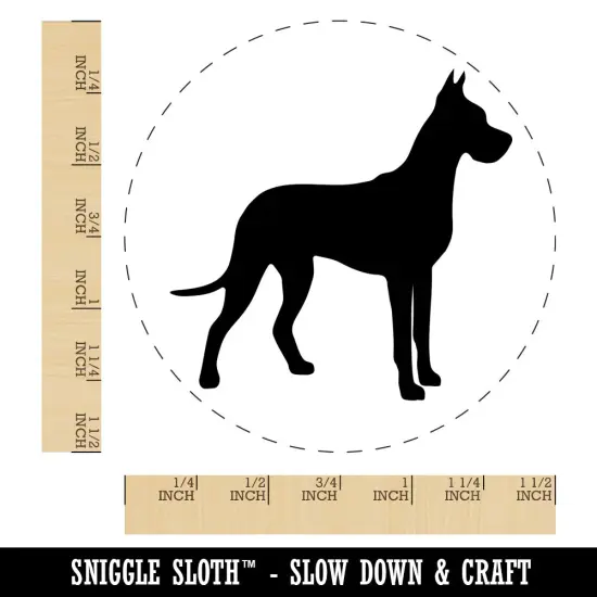 Great Dane Dog Solid Self-Inking Rubber Stamp for Stamping Crafting Planners Red {1}