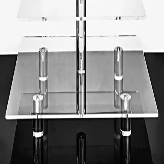 Large 4 Tier Square Acrylic Cupcake Tower Stand for Dessert, Pastry, Serving Platter-Candy Bar Party Décor and Supply(with Rod Feet) (4SF-V2) {4}