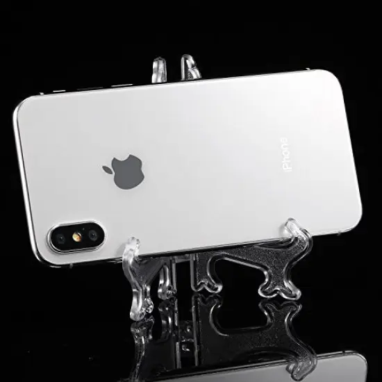 24 Pieces Plastic Easel Plate Display Stands Holders Picture Easel at Weddings, Home Decoration (Clear, 4 Inch) {3}