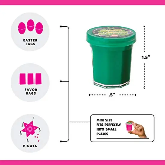 48 Pieces Mega Slime Party Favors 1.5" Mini Noise Putty in Assorted Neon Colors Bulk Toys Stocking Stuffers and Birthday Party Favors 4 Dozen Pack {5}