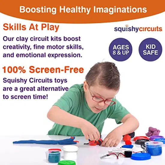 Kit Electric Circuit for Kids 8-12 &ndash; Beginner Circuit Kit w/Conductive Dough &ndash; Electronic Kit for Kids to Make Creations Light Up (8+) (Dough Kit) {4}