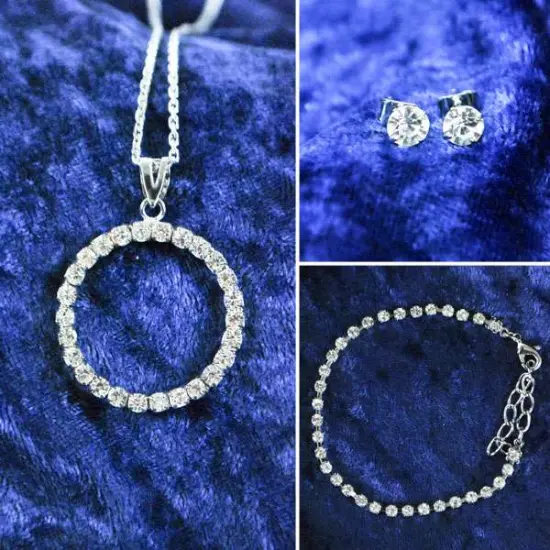 Rhinestone Ring Fashion Jewelry Set of 3 {1}