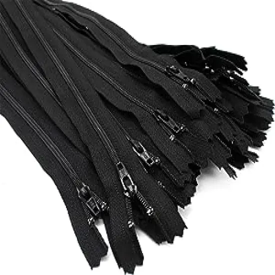 100 YKK Black #3 Coil Zippers for Bags, Sewing, Craft Projects - Made in The USA (14" Inches) {1}