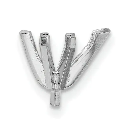 14K White Gold 6 Prong Pear Peg V-End Setting 6x4mm {2}