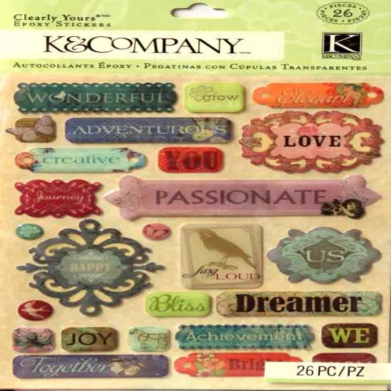 K & Company Jubilee Word Clearly Yours Epoxy Stickers {1}