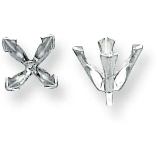 14K White Gold 4 Prong Princess Peg V-End Setting (3.00 To 7.50Mm) {1}