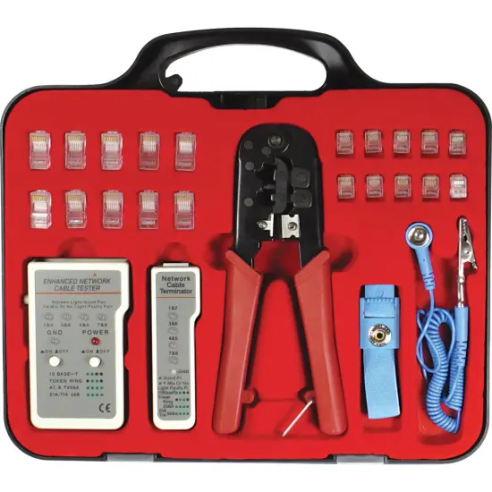 Ethernet Cable Tester Kit with RJ45 RJ11 RJ12 Crimper Tool CAT5e CAT6 Test {1}