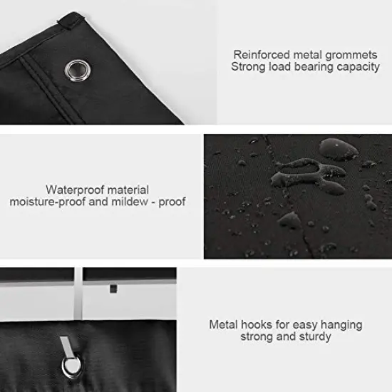 2 Pack -5 Pockets Hanging Wall File Organizer with 4 Hooks, Hanging Pocket Chart - Hanging Storage Organizer for School, Home or Office Wall Pocket Chart, Black, 2 Pack {5}