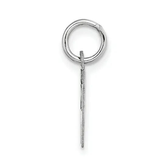 14K White Gold Small Block Intial Letter W Charm Jewerly 18mm x 10mm {3}