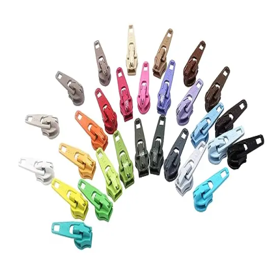 Zipperstop Zipper Repair Kit Solution #3 Coil YKK Brand Slider use in Sewing or Jewelry-Choice, Mix (30pc Brights and Neutrals) {1}