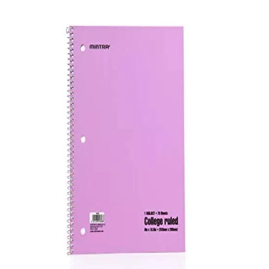 Spiral Notebooks Pastel College Ruled 6-Pack for School, Office, Business, and Professional Use 70 Sheets {5}