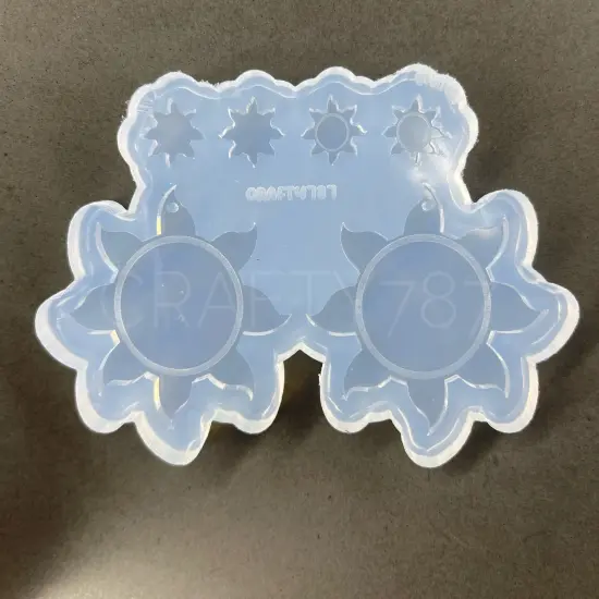 Sun Dangle Earrings Silicone Mold with 2 pairs of studs Earrings (C7) {5}