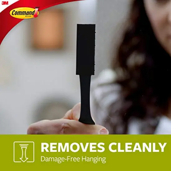 Large Damage Free Hanging Picture Hangers, No Tools Wall Hanging 14 Black Adhesive Strip Pairs for Living Spaces (28 Strips) {4}