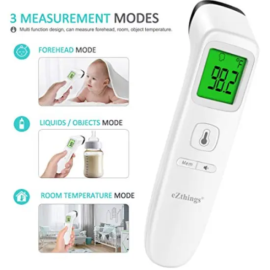 eZthings Forehead Thermometer Medical Non Touch Infrared with Fever Alarm {4}