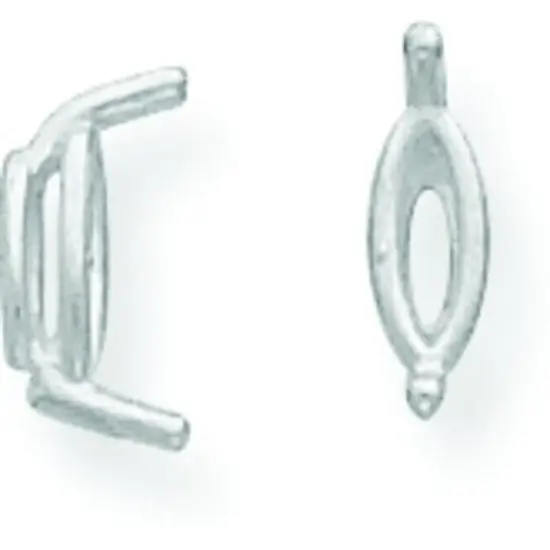 14K WG 2 Prong Marquise Wire Basket Head 2.75x5.25mm {1}