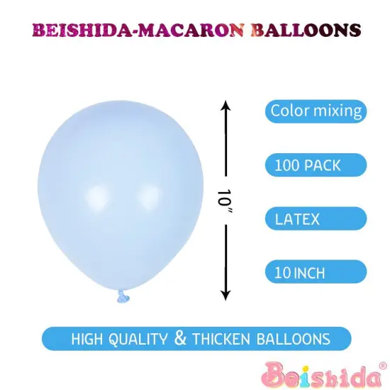 200 Pack 10 Inch Pastel Balloons - Thick Mixed Color Macaron Latex Balloons for Birthday, Wedding Reception, Engagement, Baby, and Bridal Party Decorations {4}