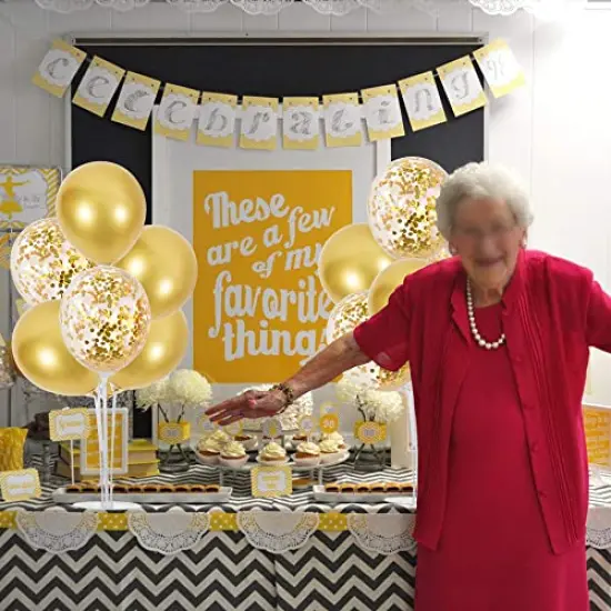 Gold Balloon Centerpieces for Table Gold Balloons Stand Kit for 2023 Graduation Party Decorations Father Day Engagement 30th 40th 50th 60th 70th 80th 90th Birthday Anniversary Decorations {2}