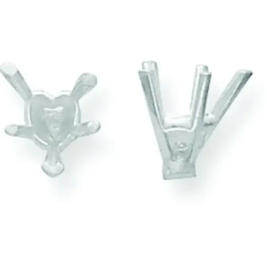 14K White Gold 5 Prong Heart Tapered Setting 10x8mm {1}