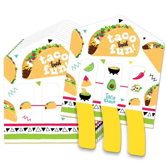 Big Dot of Happiness Taco 'Bout Fun - Mexican Fiesta Game Pickle Cards - Pull Tabs 3-in-a-Row - Set of 12 {1}