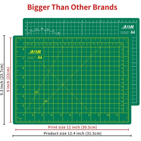 Self Healing Cutting Mat: 9"x12" Non-Slip PVC Double Sided 5-Ply A4 Art Craft Rotating Mat, Rotary Cutting Mat for Quilting, Sewing Crafts Hobby Fabric Precision Scrapbooking Project Gr {4}