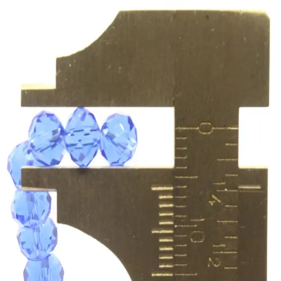 92 6mm Blue Faceted Rondelle Glass Beads {5}