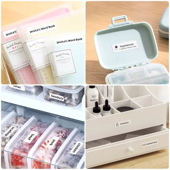 Label Maker Machine with Tape, Small Thermal Sticker Printer with 0.59''x1.18'' Labels, Portable Bluetooth Connection, Monochrome {6}