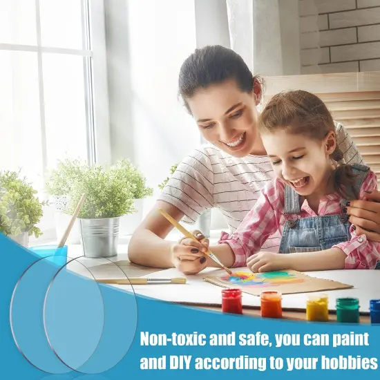 60 PCS Transparent Acrylic Circle Discs Thick Round Acrylic Sheets Acrylic Circle Disc Ornament Blanks Clear Round Acrylic Ornaments for DIY Projects and Crafts (1.5 Inch) {3}