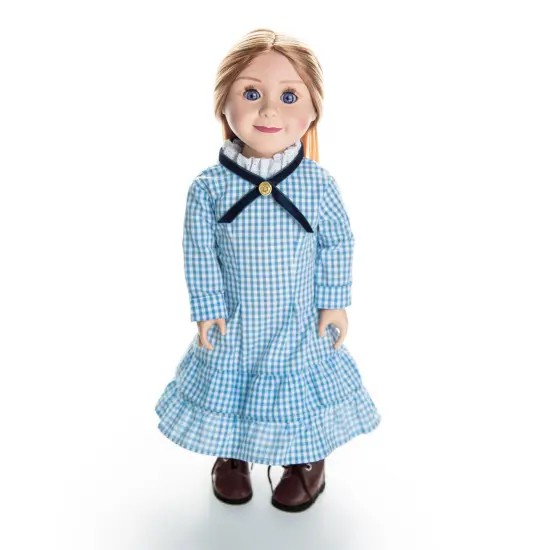 The Queen's Treasures 18 Inch Doll Clothes Mary Ingalls Blue Check Dress {2}