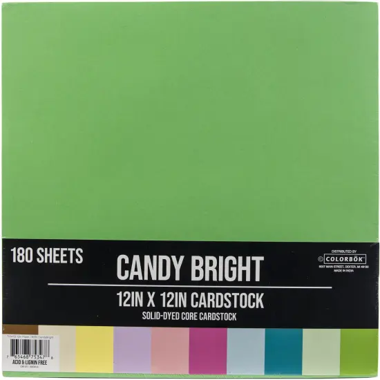 Colorbok Cardstock Pad 12"X12" 180/Pkg-Candy Bright {1}