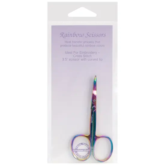Tool Tron Curved Tip Scissors 3.5"-Rainbow {1}