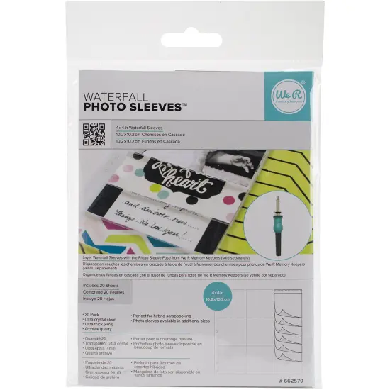 We R Fuse Photo Sleeve Waterfall Sleeves 20/Pkg-4"X4" {1}