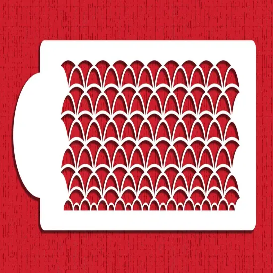 Art Deco Cake Stencil Side | C497 by Designer Stencils | Cake Decorating Tools | Baking Stencils for Royal Icing, Airbrush, Dusting Powder | Reusable Plastic Food Grade Stencil for Cakes | Easy to Use & Clean Cake Stencil {1}