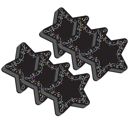 Magnetic Whiteboard Erasers, Star Chalk, Pack of 6 {1}