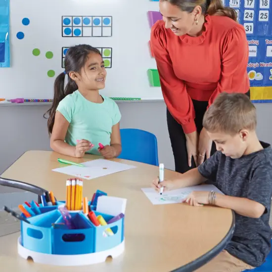 10 Piece set Art/Desk Organizer for Kids, Crayon/Homeschool Organizers and Storage Blue {6}