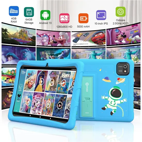 K103-A Blue 10-Inch Kids 64GB HD Tablet {5}