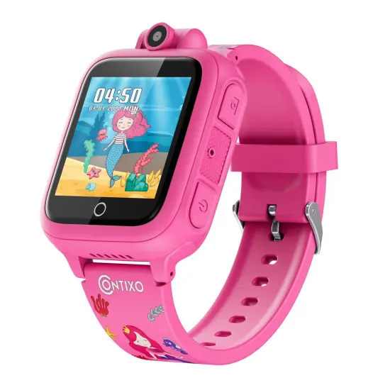 KW1 Smart Watch for Kids with Educational Games, HD Touch Screen, Camera, and MP3 Music Player, Pink {1}