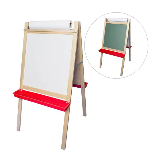 Deluxe Magnetic Paper Roll Easel, Green Chalkboard/White Dry Erase, 48"H x 24"W {1}
