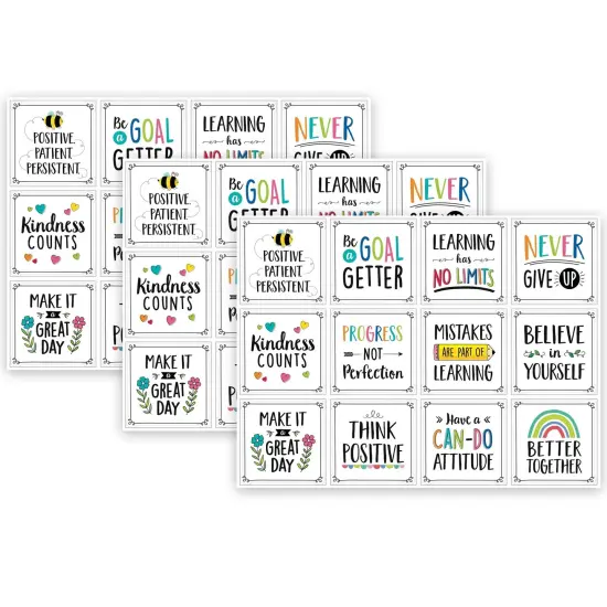 Positive Mindset 10" Designer Cut-Outs, 12 Per Pack, 3 Packs {1}