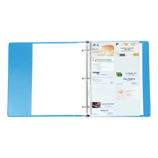 Business Card Holder, Poly without Tabs, Holds 20 Cards/Page, 11-1/4" x 8-1/8", 10 Per Pack, 10 Packs {4}