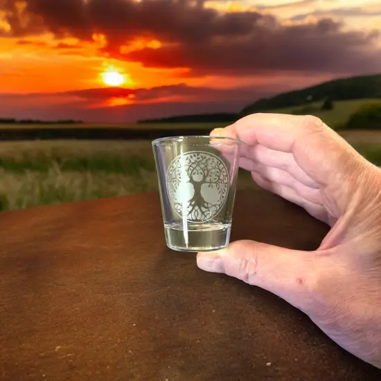 2oz Celtic Tree of Life Shotglass LASER {2}